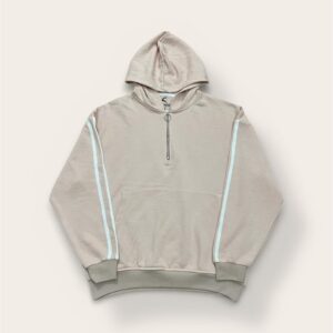 Baggy Zipper Hoodie (Cream Pink)