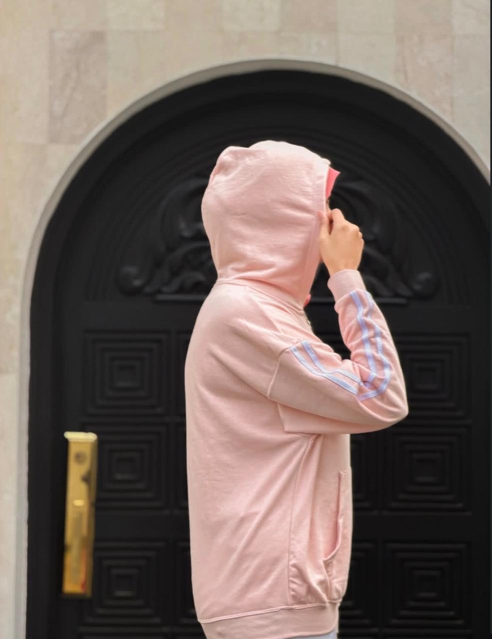 Baggy Zipper Hoodie (Cream Pink)