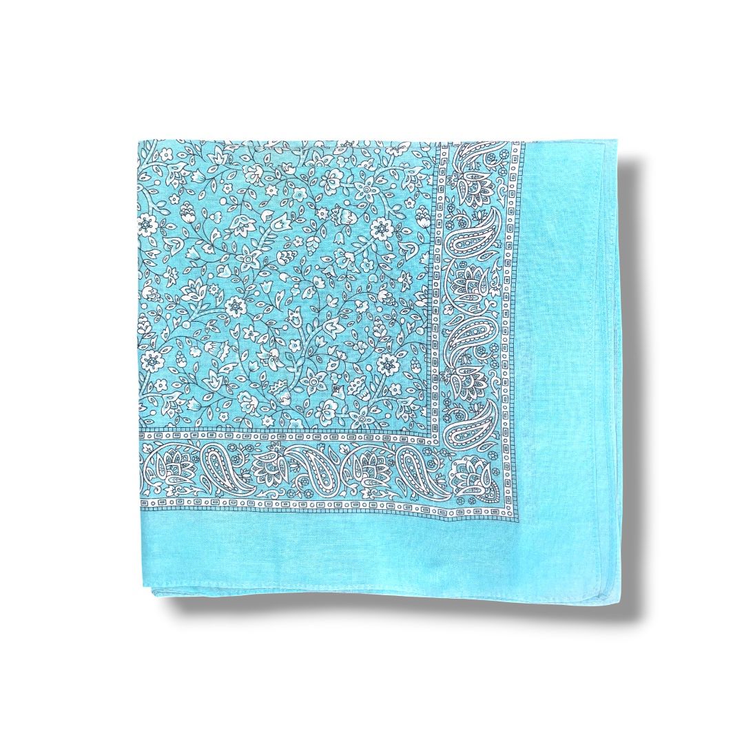 Minimal Floral Bandana (Ice Blue)