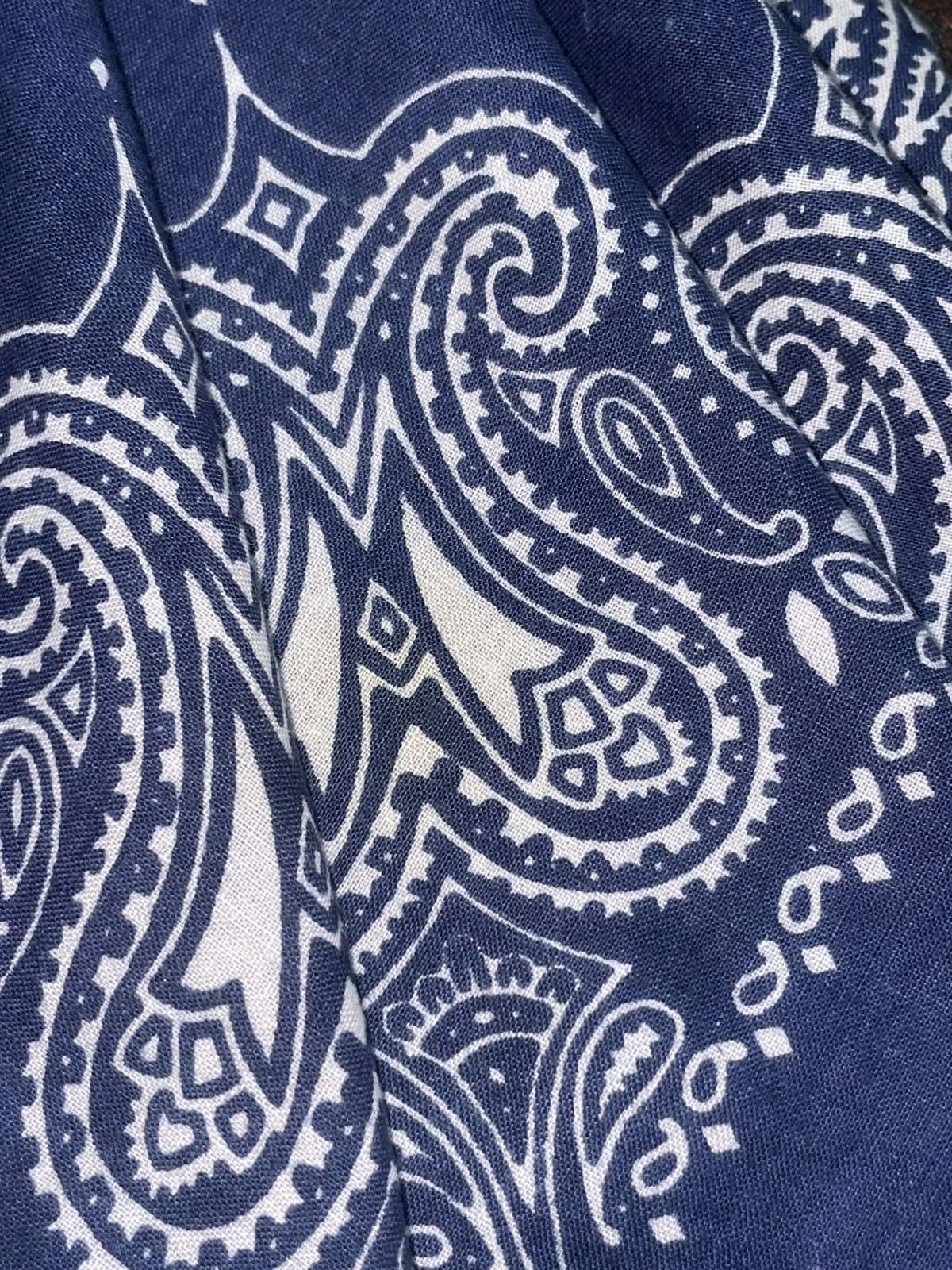 Navy Paisley Bandana